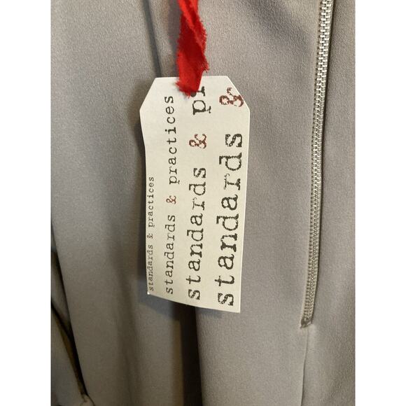 Standards & Practices Boho Dress •3X• Plus Size Grey Crepe Balloon Sleeve NWT! - Picture 8 of 11